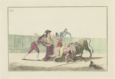 Plate V, fra serien Collection of the Main Actions in a Bullfight av Antonio Carnicero