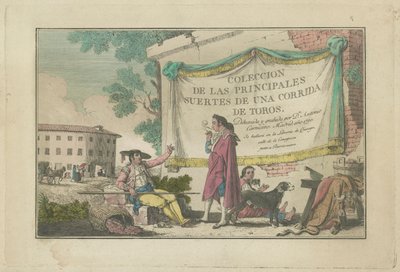Tittelplate, fra serien Samling av hovedhandlingene i en tyrefekting av Antonio Carnicero