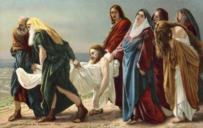 Kristus blir båret til graven (fargelitografi) av Antonio Ciseri