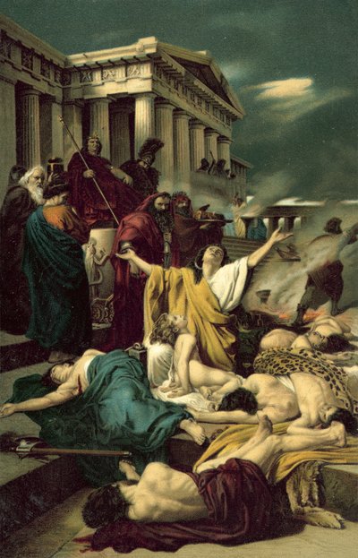 I Maccabei (Martyrdommen til de syv makkabeerne) (chromolitho) av Antonio Ciseri