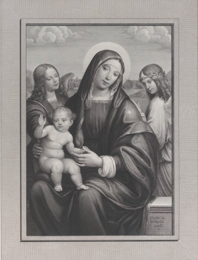 Madonna og barn med engler, 1822-88. av Antonio Dalco