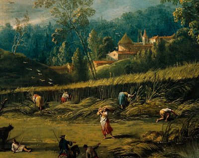 Høstingen, detalj fra sommeren, av Antonio Diziani (1737-1797), maleri. av Antonio Diziani