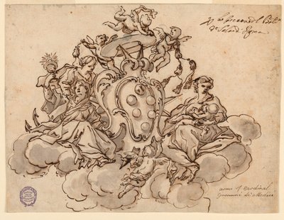 Design for et tak (?) maleri med våpenskjoldet til kardinal Francesco Maria de
