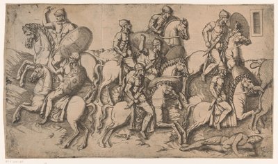 Scene fra Dacian Wars av Antonio Fantuzzi (circle of)