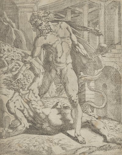 Hercules og Cacus, 1540-45. av Antonio Fantuzzi