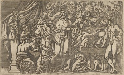 Herkules kledd som en kvinne, 1540-45. av Antonio Fantuzzi