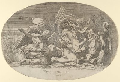 Iris, Neptun og søvn, 1544. av Antonio Fantuzzi