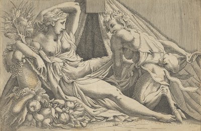 Jupiter og Antiope, 1540-45. av Antonio Fantuzzi