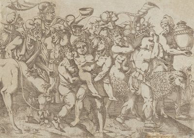 Silenus Carried, 1543. av Antonio Fantuzzi