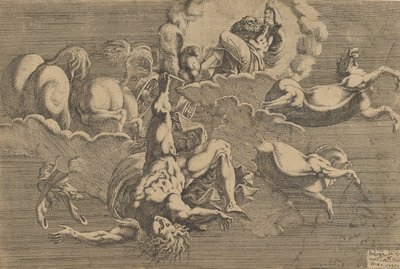 Phaetons fall, 1545. av Antonio Fantuzzi