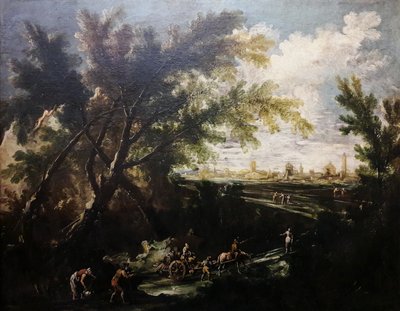 Landskap med vannbærer. av Antonio Francesco Peruzzini