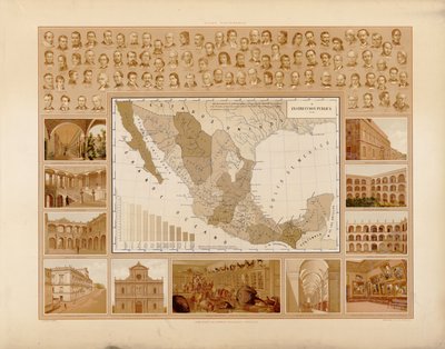 Atlas-malere er historisk fra De forente meksikanske stater. av Antonio García Cubas