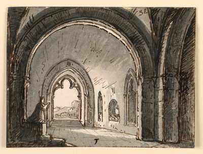 Interiør i kirken nær Faenza av Antonio Giuseppe Basoli