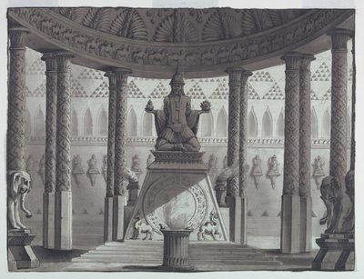 Scenedesign, Orientalsk tempel av Antonio Giuseppe Basoli