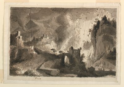 Scenedesign, Bybrenning av Antonio Giuseppe Basoli