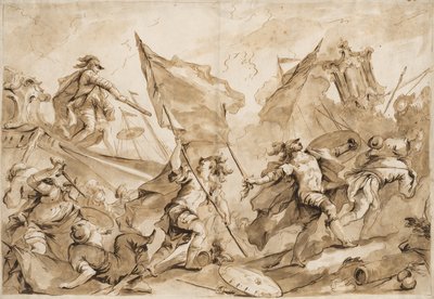 Jacopo Marcello regisserer angrepet på Gallipoli av Antonio Guardi
