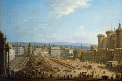 Festival Of Four Altars In Napoli, ca 1757, av Antonio Joli (1700-1777), olje på lerret, 52,1x78,7, Italia av Antonio Joli