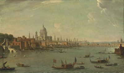 Fire utsikt over London: Themsen med utsikt mot St. Pauls av Antonio Joli