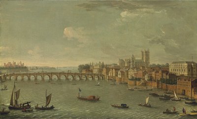 Fire utsikt over London: Themsen ser mot Westminster av Antonio Joli