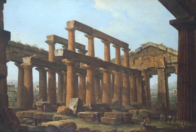 Poseidon-tempelet i Paestum av Antonio Joli (1700-1777) av Antonio Joli