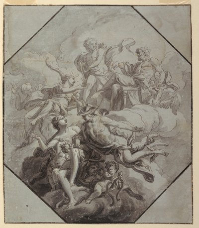 Design for et takmaleri med Olympus-temaet av Antonio Manno