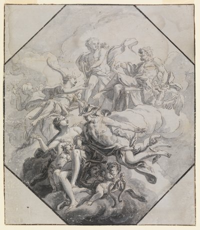 Design for et takmaleri med temaet Olympus av Antonio Manno