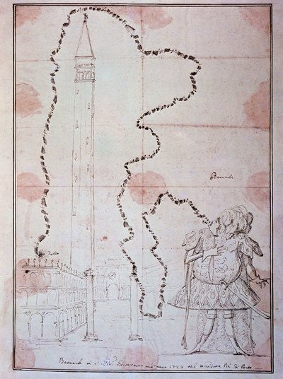 Portrett av Antonio Bernacchi, italiensk castrato (Tegneserie av Antonio Maria Zanetti