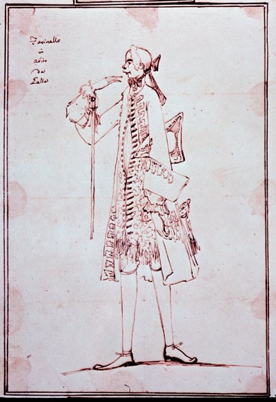 Portrett av Carlo Broschi kalt Farinelli (1705-1782) Italiensk castrato (castrat) Tegneserie av Anton Maria Zanetti (1680-1767). 18. århundre. Privat samling. av Antonio Maria Zanetti