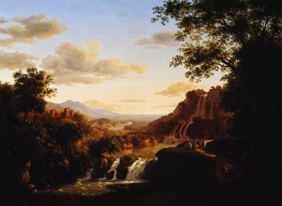 Landskap med foss (olje på lerret) av Antonio Marinoni