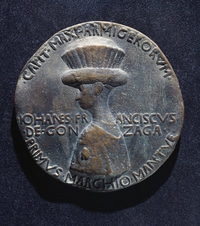 Bronsemedalje av Gianfrancesco Gonzaga (1395-1444), advers, designet av Antonio di Puccio Pisano, kjent som Pisanello (1395-1455 ca.), diameter 10,20 cm av Antonio Pisanello