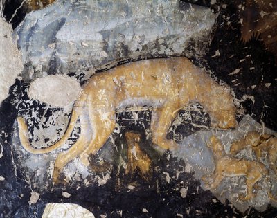 Hund, detalj (fresco) av Antonio Pisanello