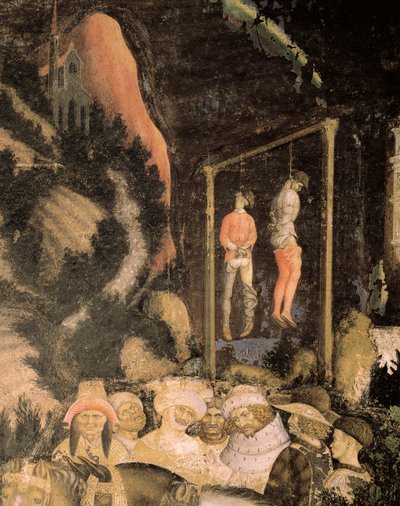 The Hanged Men, detalj fra St George and the Princess av Antonio Pisanello