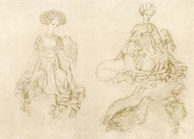 Kvinner med falk og mynde av Antonio Pisanello