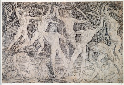 Kamp av nakne krigere Tegning av Antonio Pollaiolo (Pollaiuolo eller Benci) (ca. 1431-1498) 1470 Institutt for trykk og tegninger, Uffizi Firenze av Antonio Pollaiuolo