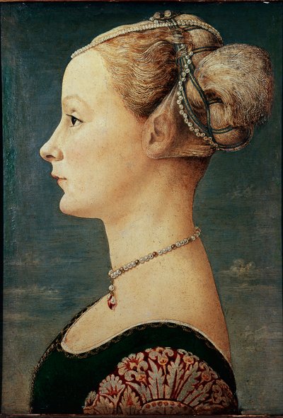 Portrett av en ung kvinne (Eller Portrait of Lady). av Antonio Pollaiuolo