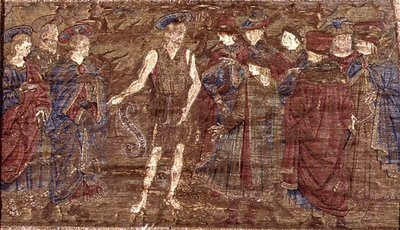 Døperen Johannes viser frem Kristus til mengden, billedvev som viser scener fra helgenens liv (tekstil) av Antonio Pollaiuolo