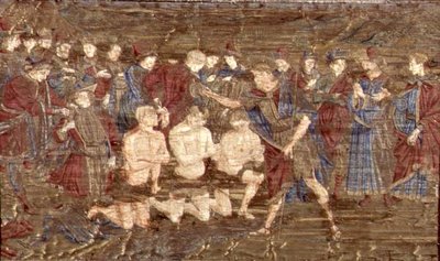 The Baptism of the Neophytes, billedvev som skildrer scener fra døperen Johannes (tekstil) av Antonio Pollaiuolo