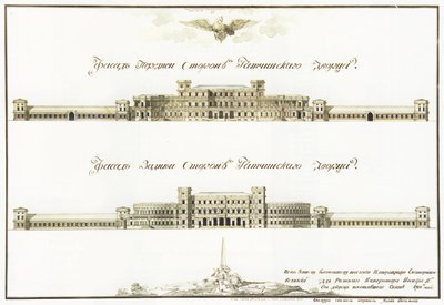 Fasader av det store Gatchina-palasset, 1781 av Antonio Rinaldi