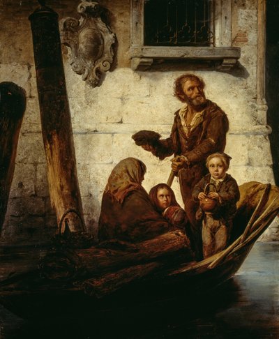 En familie av vanlige i en båt av Antonio Rotta