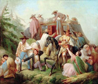 Angrep på en diligens av brigander av Antonio Serrano