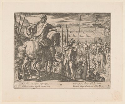 Alexander den store instruerer de makedonske soldatene The Deeds of Alexander the Great (serietittel) Alexandri magni praecipvae res gestae (serietittel) av Antonio Tempesta
