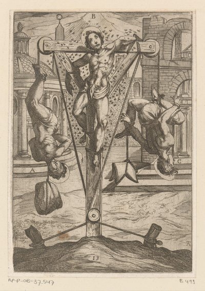 Insekteksponering og oppheng Tortur påført av kristne martyrer (serietittel) Varia tormentorum et supplicioru crudelium (...) (serietittel) av Antonio Tempesta