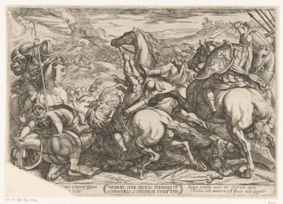 Israelittene ble beseiret av kanaanittene fordi de var ulydige mot Moses Hebrael sine Moysis iperio cv cananaels congressi fundutur (tittel på objekt) Det gamle testamente kampscener (serietittel) av Antonio Tempesta
