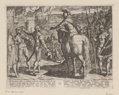 Romerne brenner den nederlandske landsbygda De bataviske krigene mot romerne (serietittel) Batavorum cum Romanis Bellum (serietittel) av Antonio Tempesta