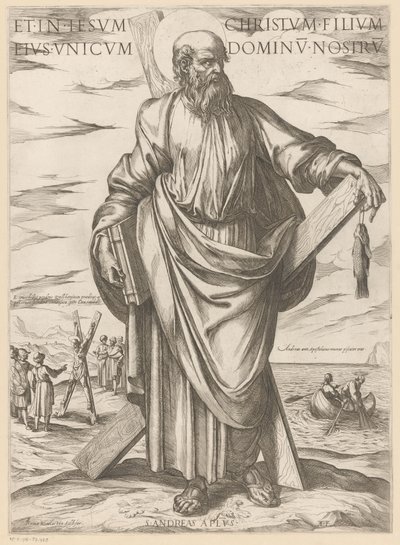 Av St. Andrew Og i Jesus Kristus, hans eneste sønn, vår Herre (tittel på objekt) Kristus, Maria og apostelen (serietittel) av Antonio Tempesta