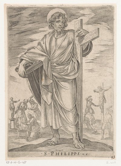 Saint Philip S. Philippe (tittel på objekt) Kristus, Maria og apostlene (serietittel) av Antonio Tempesta