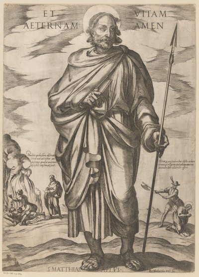 Av den hellige Matthias Og evig liv amen (tittel på objekt) Kristus, Maria og apostelen (serietittel) av Antonio Tempesta
