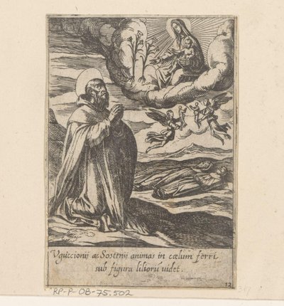 De heilige Philippus bidt for de zielen av twee broeders Het Leven van Philippus Benitius (serietittel) Livet til B. Philippi Benicius Florent. ord. Tjener til B. Mary the Virgin (serietittel) av Antonio Tempesta