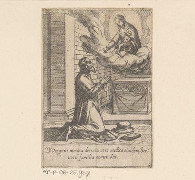 De heilige Philippus kom seg under de hoede van Maagd Maria Het Leven van Philippus Benitius (serietittel) Livet til B. Philippi Benicius Florent. ord. Tjener til B. Mary the Virgin (serietittel) av Antonio Tempesta