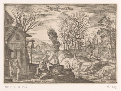 desember: slakting av grise (steinbukk) desember (tittel på objekt) De tolv månedene (del 2) (serietittel) av Antonio Tempesta